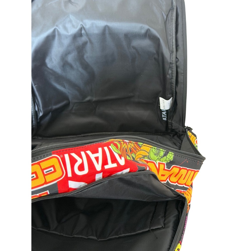 Atari Backpack NEW Retro Video Game Collage Print Padded Laptop Sleeve - Picture 3 of 6